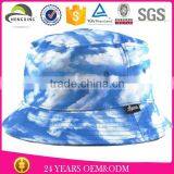 Stocked Custom Print Cloud Bucket Hat no Logo/small Logo on the Bucket Hat Brim thumbnail-3