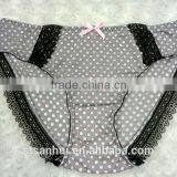 Fancy Dot Print and Beautiful Lace Sexy Ladies Bra and Panty Set thumbnail-3