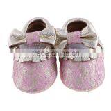 Designer Moccasins for Baby Girls, Lovely Baby Girl Leather Moccasin thumbnail-1