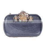 Iron Based Alloy Kiss Clasp Purse Frame Flower Clear Rhinestone Gold Plated 16.3cm(6 3/8") x 11cm(4 3/8"), 1 Piece thumbnail-1