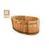 Bathroom Fabulous Oval Wooden Bathtub for refreshing , relaxing and healing
