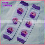 Printing Purple Ice Cream Leggings Knee High Knitted Cotton Leg Warmers Wholesale Baby Socks thumbnail-1