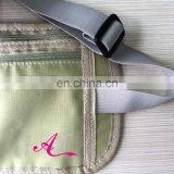 RFID Blocking Three Pocket Beige Color Nylon Passport Holder Belt thumbnail-3