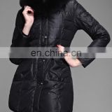 European Style Latest Winter Ladies Down Jacket With Real Fur Collar