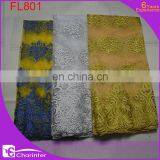 Free Shipping French Lace Embroidery Swiss Voile Lace Evening Dress With Stone thumbnail-3