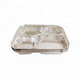 Food Lunch Box 4 Compartment Rectangular Disposable Aluminum Foil Container thumbnail-3
