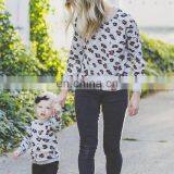 New Family Matching Christmas Mommy and Me Outfits Pullover Sweatshirt Mother Daughter Women Leopard Kitted Sweater thumbnail-2