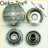 Alloy Cap Gun Metal Snap Button