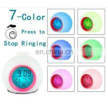 Touch Sensor Colors Changing Small Round Home Decoration Digital Clock Led thumbnail-5