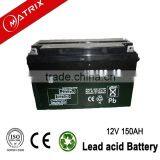 AGM and GEL type 12V 150ah vrla batetry for solar home system