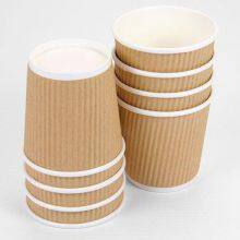 12oz Disposable Kraft Paper Cups for Hot and Cold Drinks Triple Walled Ripple Cups for Coffee Thick And Strong 330 GSM Paper thumbnail-1