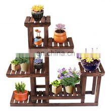 Wooden Plant Stands Flower Rack Plant Stand Multifunctional Wood Shelves Storage Rack Bookshelf W/Hollow-Out Rack Bonsai Display