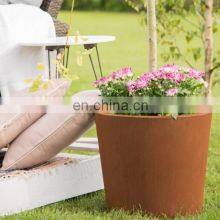 Customize Round/square Corten Steel Stainless Steel Planters Wholesale From China Factory Corten Steel Flower Pot Grow Plants thumbnail-3