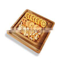 Bamboo Acacia Wood Double Dish Snack Bowl For Pistachios Peanuts Sunflower Seeds and Fruit Olives thumbnail-3