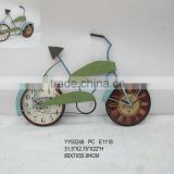 Rustic bicyle shape metal wall clock, decorative wall clock, factory clock