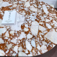Minimalist Calacatta Red Marble Dining Table and Coffee Table Set Luxury Stone Furniture for Residential and Commercial Projects thumbnail-4