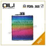 7oz Leather Wrapped Stainless Steel Popular Jameson Groomsmen Flasks