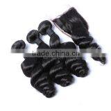 100 Gram per Bundle Loose Wave Brazilian Hair Bundles With Closure Have Large Stock Hair Supplier's Choice thumbnail-3