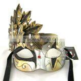 Gorgeous~ Anne Black Venetian Metal Masquerade Mask With Crystals Silver Venetian Masquerade Mask thumbnail-3