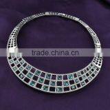 New Model Choker Gold Crystal Latest Design Saudi Gold Jewelry Necklace thumbnail-5