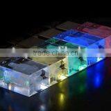 Customized Logo Engrave Promotion Mini Crystal Jewellery 32GB 64GB USB Flash Memory Drive With LED Light thumbnail-6