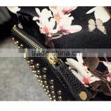 Women Butterfly Printed Backpack Fashion Rivet School Bags thumbnail-2
