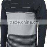 92% Polyester 8% Spandex Long Sleeves Sublimated Hooded Compression Shirt / Rash Guard With Grey / Dark Grey Color Stripe Design