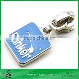 Sinicline Zinc Alloy Zip Pullers With Blue Oil Logo Custom Design Acceptable
