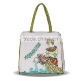 Constellation Series Embroidery And Printed Cotton Girl's Aquarius Handbag Tote Bag