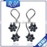 New Model Hot Sale Products Double Flower Design Hanging Ear Ring for Girls thumbnail-2