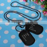5PCS High Quality Silver Ball Military Army Style Black Pet Dog Tags Tracking Identity Card Chain Mens Dual Pendant Necklace
