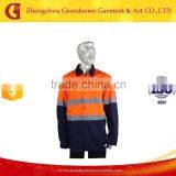 Wholesale Two Tone Cotton Drill High Visibility Work Shirts With Reflective Tapes