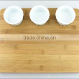 Bamboo cheese cutting board with ceramic cup