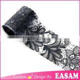 Easam Company Moglad Brand Black Lace Design Nail Art Transfer Foil Wraps