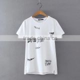 clothing manufacturer round collar white cotton short sleeve t shirt for girls