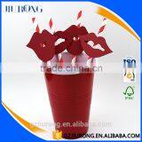 High Quality Red Stripe Birthday Paper Straws