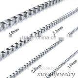 Different Size High Quality Box Shape Stainless Steel Necklace Extender Chain