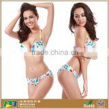 Womens Cross Padded Halter Hard Cup Push Up Bikini Swimsuit
