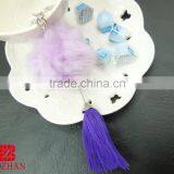 Rabbit Fur Tassel Metal Keyring thumbnail-1