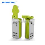 PINENG PN-333, UK type 5V 4.2A extension socket with 4 USB charge ports