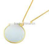 6 Times Power Foldable Handheld Pendant/necklace Magnifying Glass With 30" Golden Chain thumbnail-5