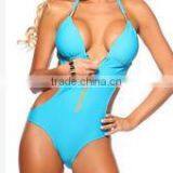 Super Sexy Backless Visual Show Thin Wetsuit Female Swimsuit Bikini Covered His Zipper thumbnail-1