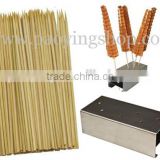 1pc Stainless Steel Waffle Corn Dog Lolly Waffle Stick Holder with 100pcs 35cm Bamboo Skewers