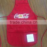 Hot Sell Promotional Plain Solid Color Red Apron With White Logo