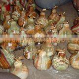 Pakistan Best Price KITCHEN AND DINING DECORATION ONYX PEAR WITH BRASS LEAF HANDICRAFTS thumbnail-4