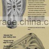 Creative L Shape Curving Wall Clock, Fashion Melting Clock, Roman Number Clock thumbnail-3