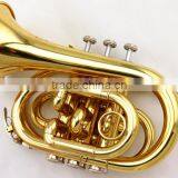Chinese Cheap Gold Pocket Trumpet