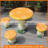Modern Fashion New Desigbn Colorful Round Fiberglass Mashroom Table thumbnail-1