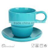Solid Colour Cup Saucer Cheap High Quality Modern Style for Gift thumbnail-3