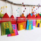 House Ornaments Decoration Set of Eight Felt House for Wall Hanging thumbnail-5